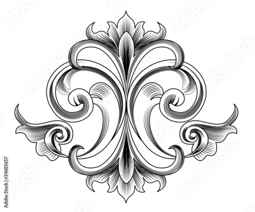Victorian Style Vector Decoration - Engraving