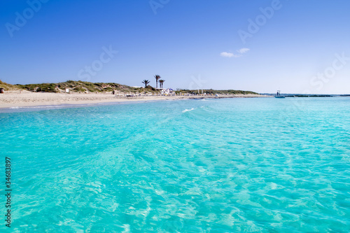 Illetas illetes turquoise beach shore Formentera photo