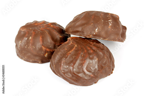 souffle in a dark chocolate on white background