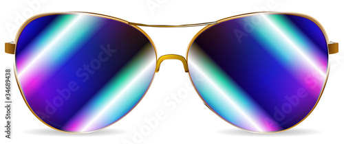 abstract blue sunglasses isolated on white background