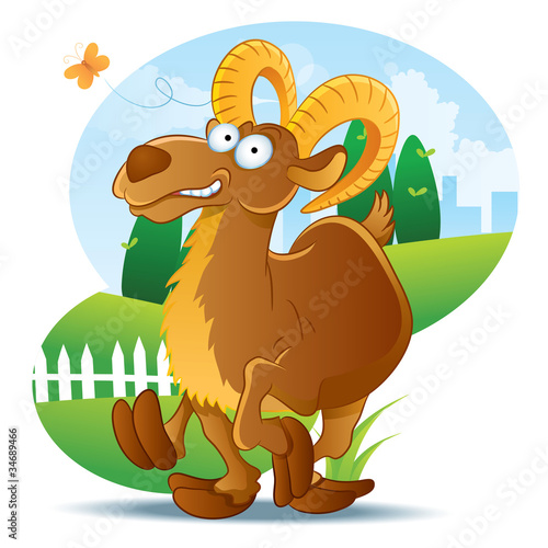 Goat Illustration Cartoon