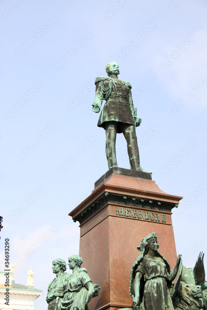 Statue Alexander II in Helsinki Finland