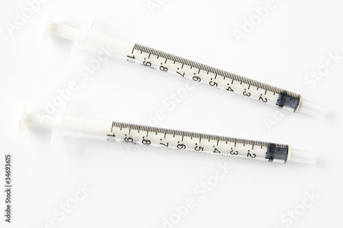 medical syringe isolated on a white