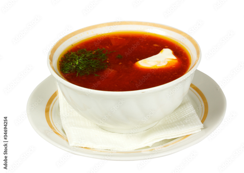 Ukrainian and russian national red soup-borsch Ukrainian and russian national red soup-borsch