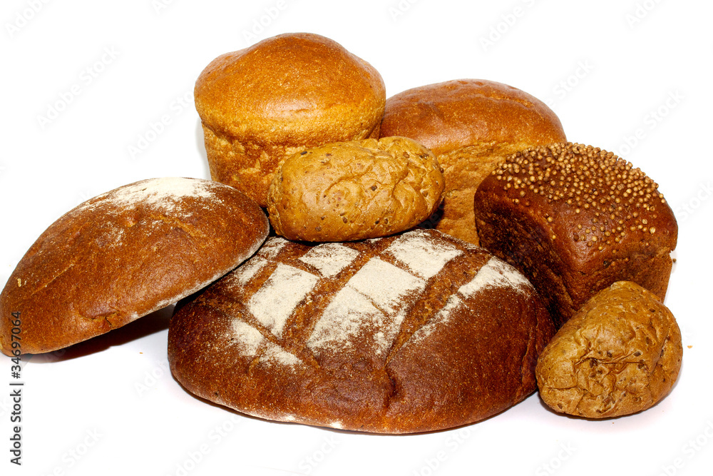 loafs of whole wheat and rye bread and isolated loafs of whole wheat and rye bread and isolated