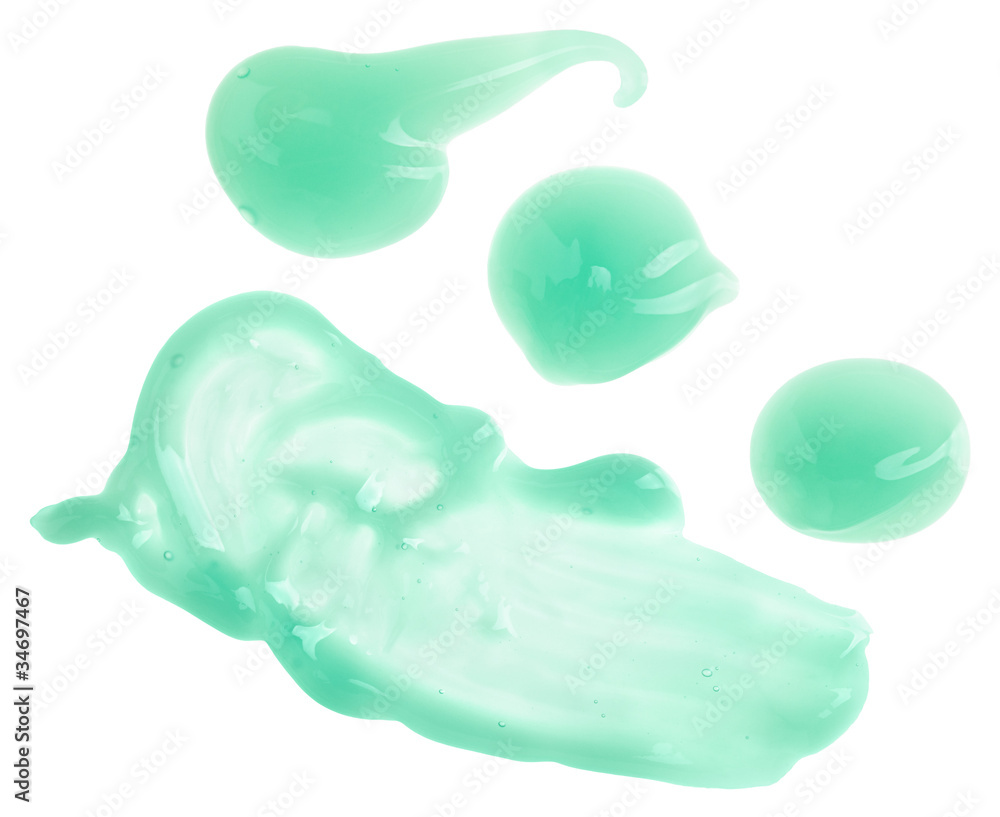 Green moisturizer (cream) sample, isolated on white Green moisturizer (cream) sample, isolated on white