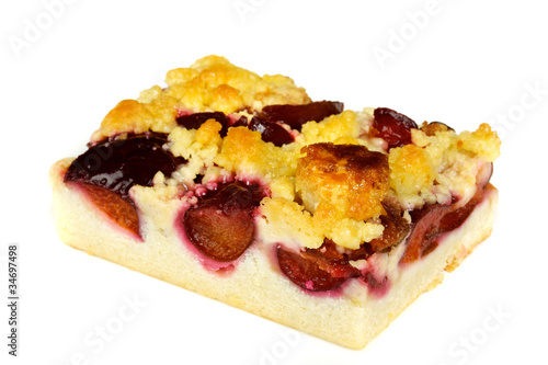 delicous crumb cake with plum