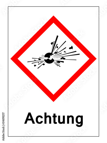 Gefahrenschild - Explodierende Bombe
