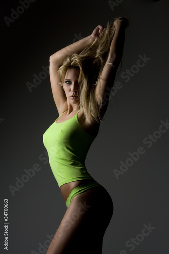 Obraz na płótnie Girl in green top