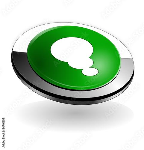 bulle d'idée sur bouton web 3d vert