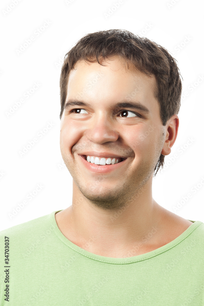young smiling happy man isolated on white background young smiling happy man isolated on white background
