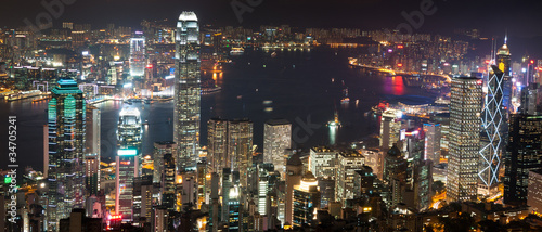 Night View of Hong Kong .