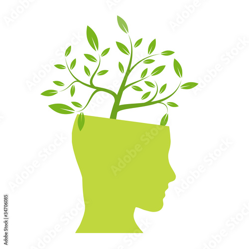 Person ecological, think green # Vector