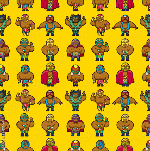 seamless wrestler pattern.