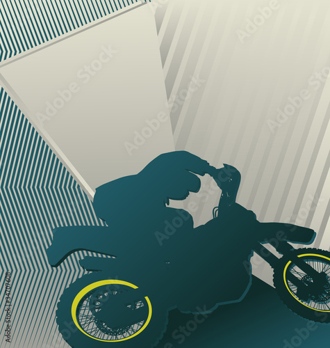 Modern abstract colorful designed background. Motorcycle.