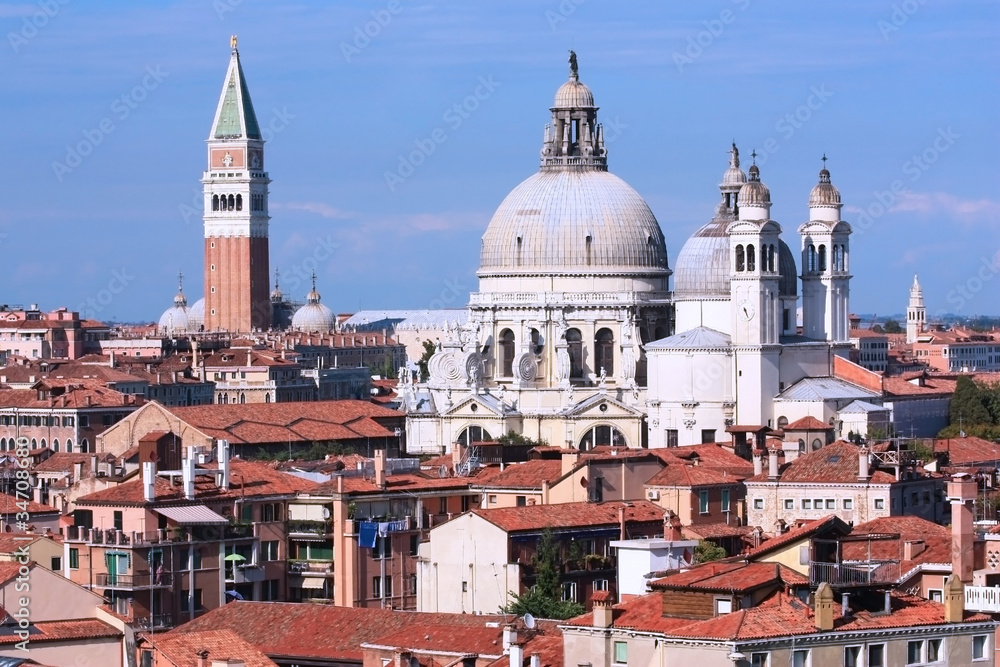 orange roofs and domes of Venice