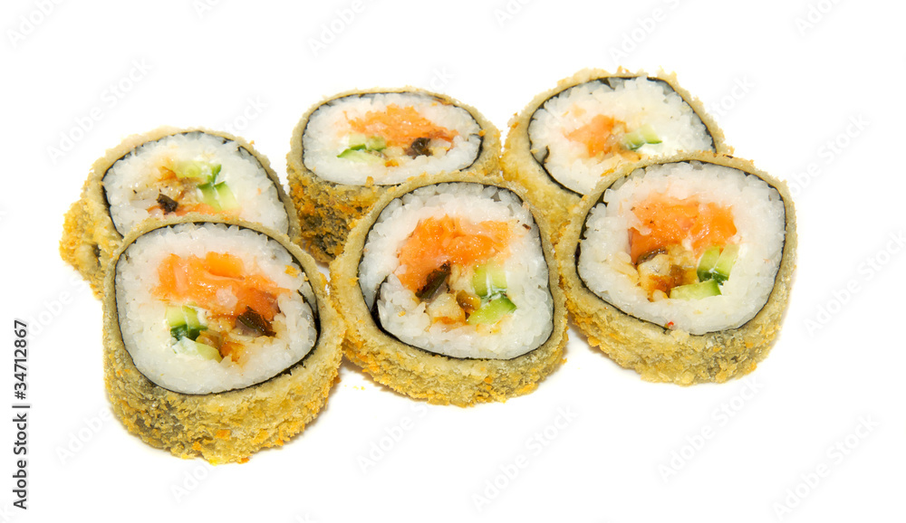 appetizing sushi isolated on the white background appetizing sushi isolated on the white background