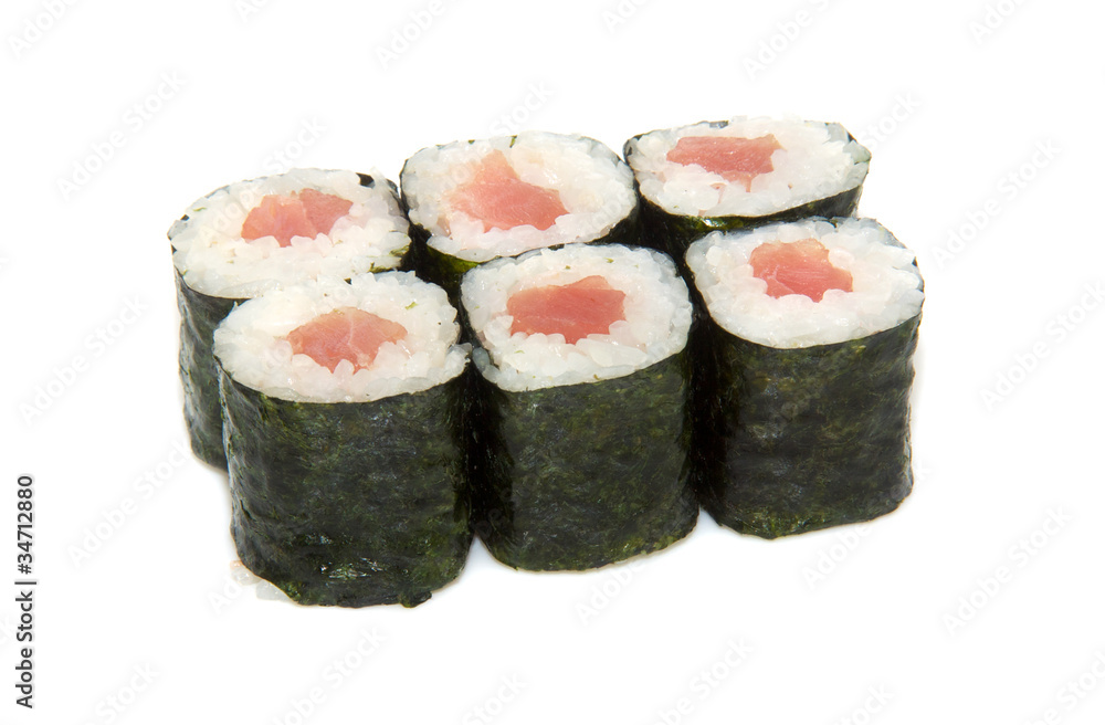 appetizing sushi isolated on the white background appetizing sushi isolated on the white background