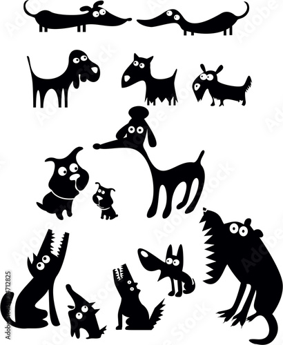 Set of dogs silhouettes