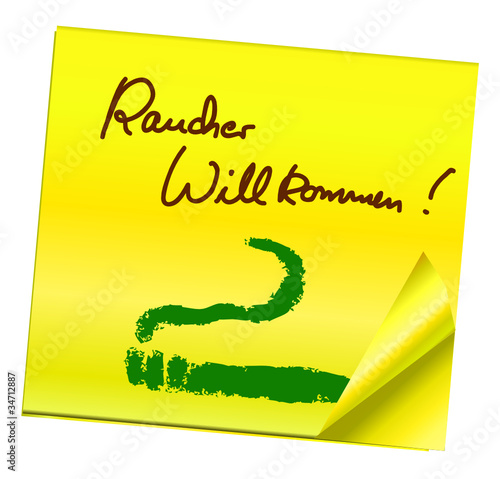 Haftnotiz - RAUCHER WILLKOMMEN