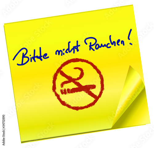 Haftnotiz - Bitte nicht Rauchen