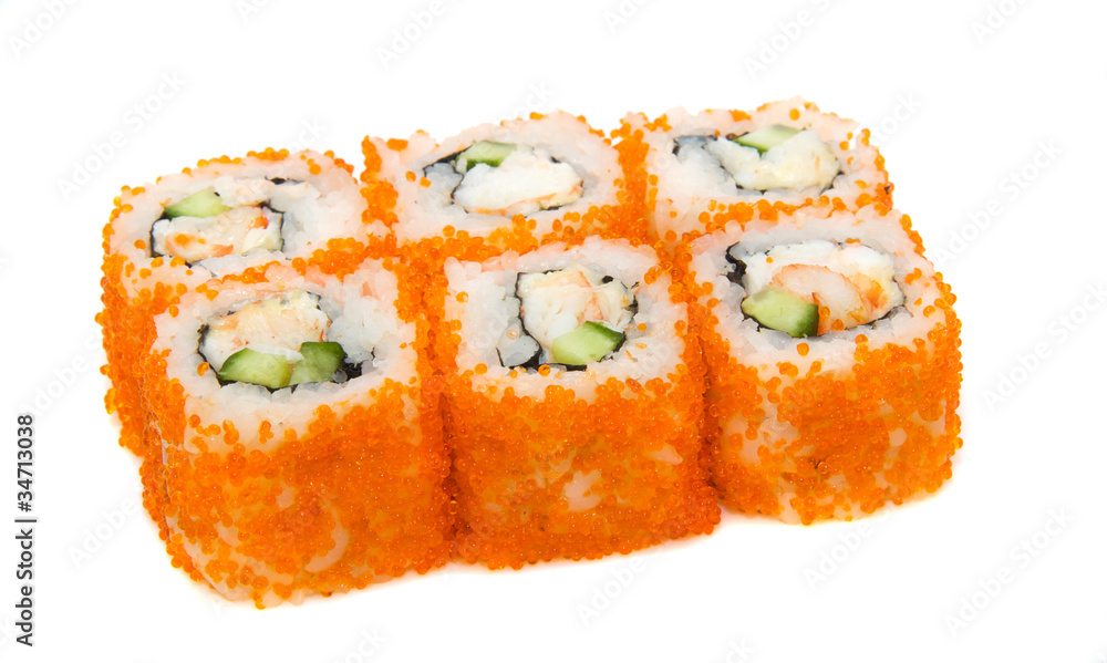 appetizing sushi isolated on the white background appetizing sushi isolated on the white background