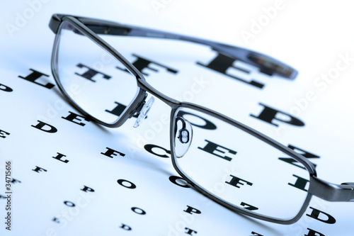 Glasses and eyechart photo