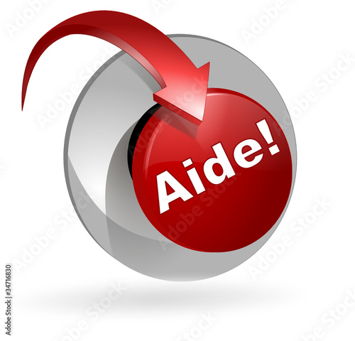 aide sur bouton web 3d poussoir