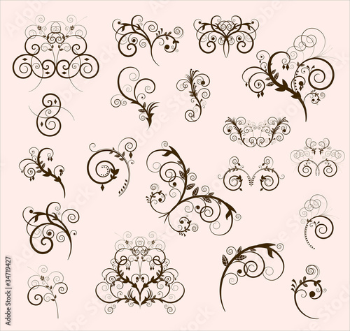 Decorative menu and invitation border elements