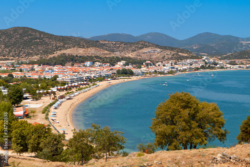 Beach of 'Nea Peramos' near Kavala city in Greece photo