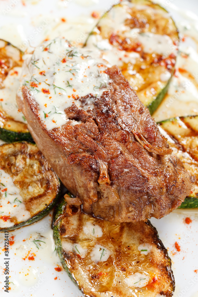 Grilled steak with vegetables Grilled steak with vegetables