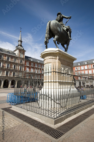 statue Plaza Mayor Madrid Spain King Philips III