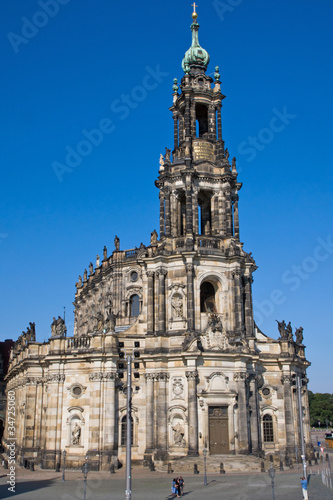 The baroque Hofkirche in Dresden