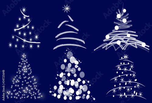 Fondo con varios árboles de navidad