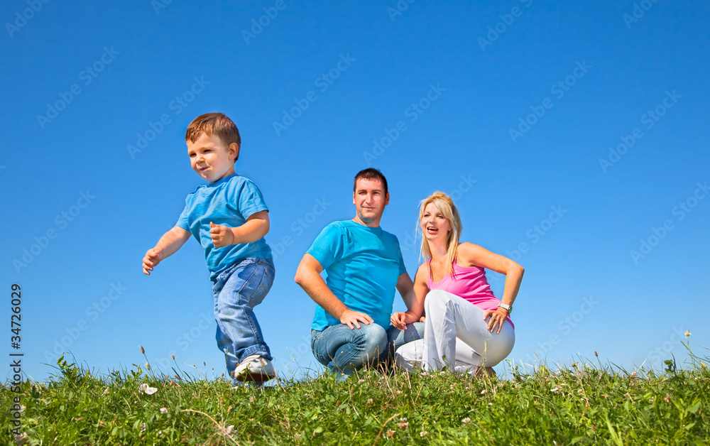 Happy family on picnic