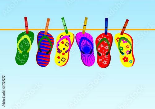 Colorful flip-flops - Vector illustration