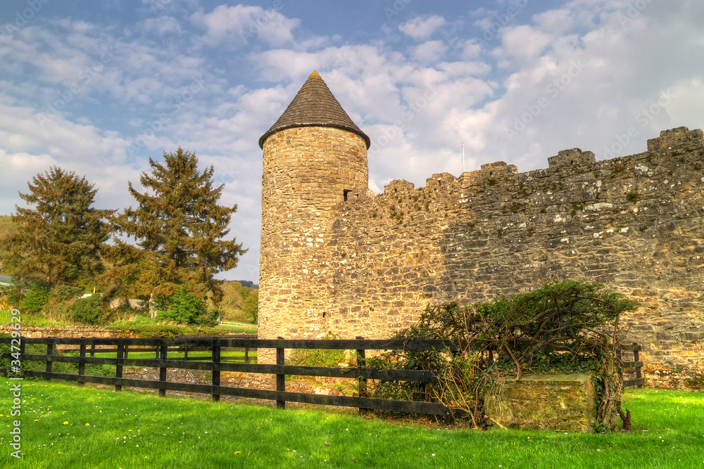 Walls of Parkes Castle in County Leitrim, Ireland