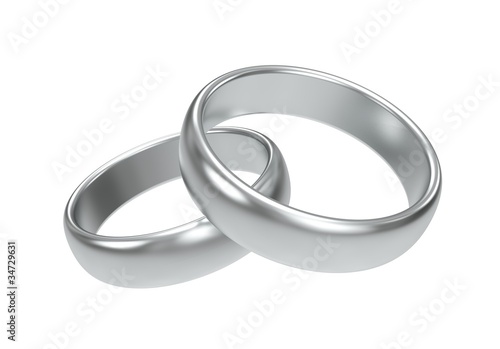 Tablou pe pânză Silver wedding rings