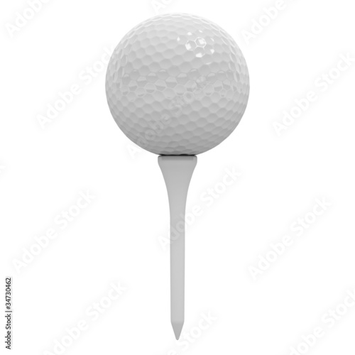 Golf ball on white tee