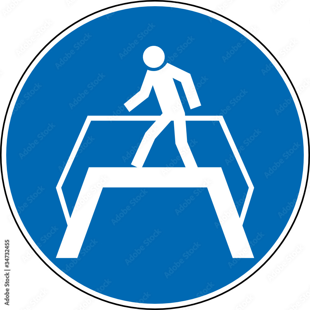 Gebotszeichen Überführung Brücke Schild Zeichen Gebotszeichen Überführung Brücke Schild Zeichen