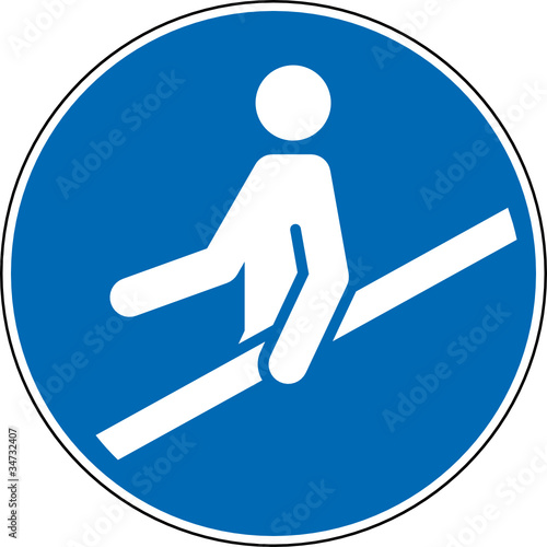 Gebotszeichen Handlauf benutzen Schild Zeichen
