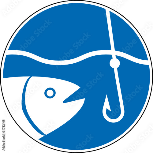Gebotszeichen Angeln Fischen erlaubt Schild Zeichen
