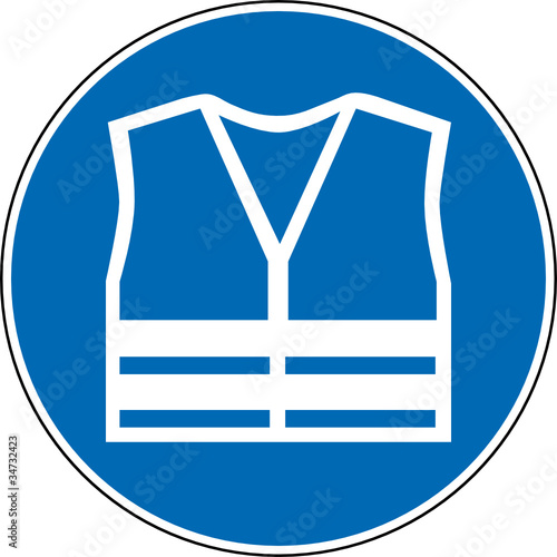 Gebotszeichen Warnweste Schild Zeichen Symbol