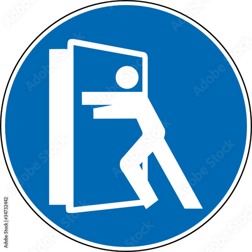 Gebotszeichen Türe schließen Schild Zeichen