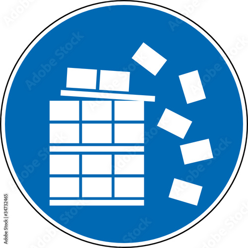 Gebotszeichen Richtig stapeln Schild Zeichen Symbol