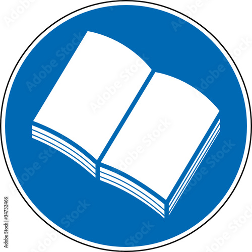 Gebotszeichen Buch lesen Schild Symbol Zeichen