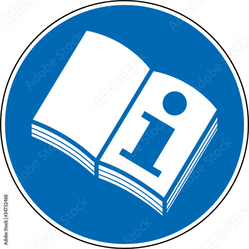 Gebotszeichen Handbuch Bedienungsanleitung lesen Zeichen