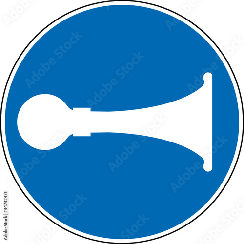 Gebotszeichen Hupe hupen Signal Schild Zeichen