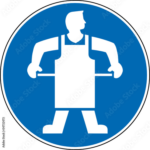 Gebotszeichen Schürze tragen Schutzkleidung Schild