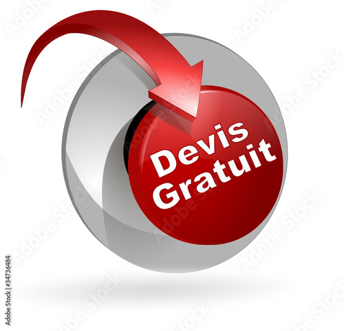 devis gratuit sur bouton web 3d poussoir